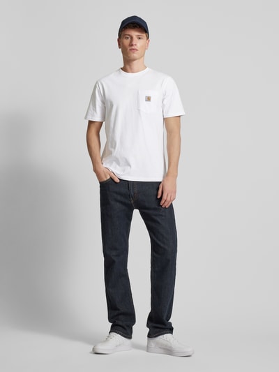 Carhartt Work In Progress T-Shirt mit Label-Patch Modell 'POCKET' Weiss 1