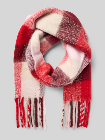 PIECES Sjaal met all-over motief, model 'BEA' Rood - 1