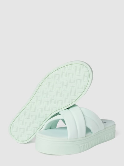 Tommy Jeans Slides mit gekreuzten Riemen Mint 4