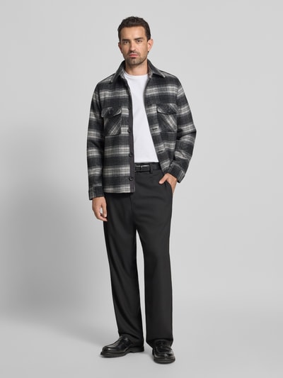 MCNEAL Regular Fit Hemdjacke mit Kentkragen Mittelgrau 1