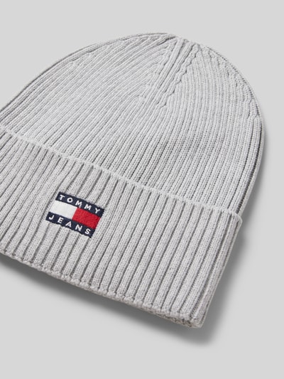 Tommy Jeans Czapka z dzianiny z wyhaftowanym logo model ‘HERITAGE CORE’ Jasnoszary melanż 2