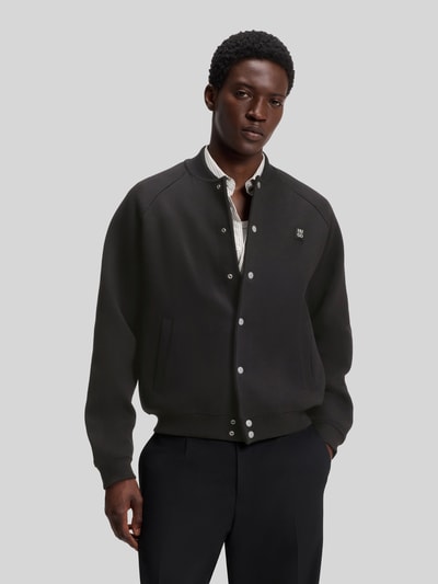 HUGO Oversize Fit Sweatjacke aus Baumwoll-Mix Modell 'Dabins' Black 4