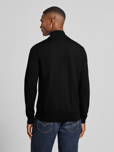 JOOP! Collection Gebreid jack van scheerwol met opstaande kraag, model 'Davis' Zwart - 5