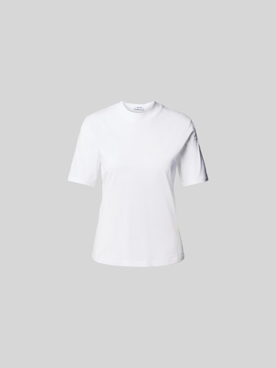 Filippa K T-Shirt mit geripptem Rundhalsausschnitt Weiss 2