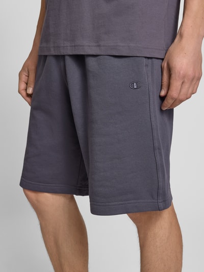 CHAMPION Relaxed fit sweatbermuda met logostitching, model 'ICONS' Antraciet - 3