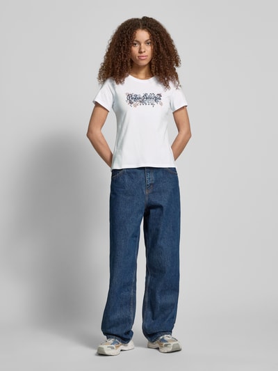 Pepe Jeans Regular Fit T-Shirt mit Rundhalsausschnitt Modell 'ROSALIND' Weiss 1