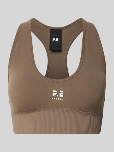 P.E Nation Sport-BH mit Rundhalsausschnitt Modell 'SEAMLESS' Taupe 2