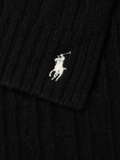 Polo Ralph Lauren Strickschal mit Zopfmuster Modell 'CABLE' Black 3