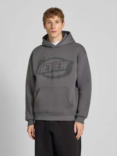 REVIEW Hoodie mit Kapuze und Känguru-Tasche Dunkelgrau 4