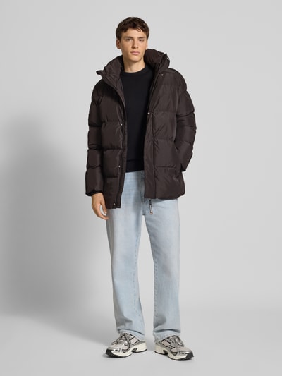 Superdry Kurtka pikowana z kapturem Czarny 1