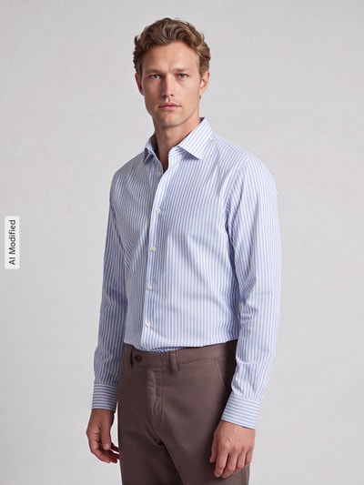BOSS Regular Fit Businesshemd aus Baumwoll-Mix Modell 'H-Joe-kent' Bleu 4