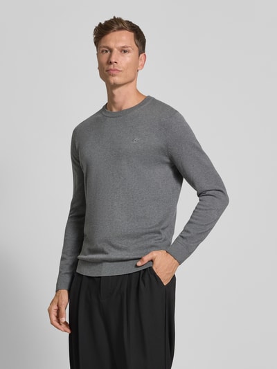 Tom Tailor Sweter z dzianiny o kroju regular fit z czystej bawełny Antracytowy 4