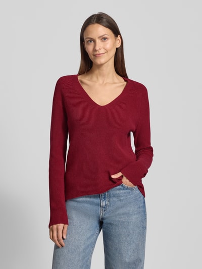 Tom Tailor Regular Fit Strickpullover aus reiner Baumwolle Rot 4