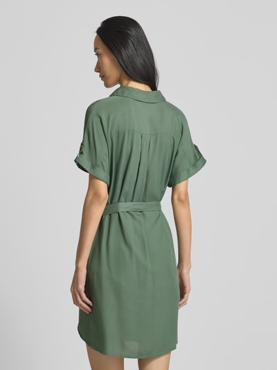 Vero Moda Getailleerde mini-jurk van pure viscose, model 'BUMPY' Lindegroen - 5