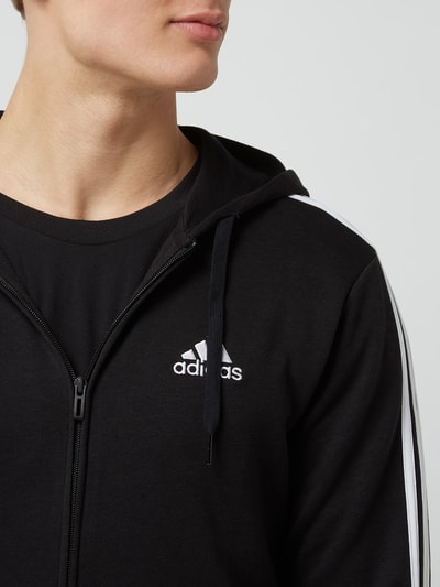 ADIDAS SPORTSWEAR Bluza rozpinana z paskami z logo Czarny 3