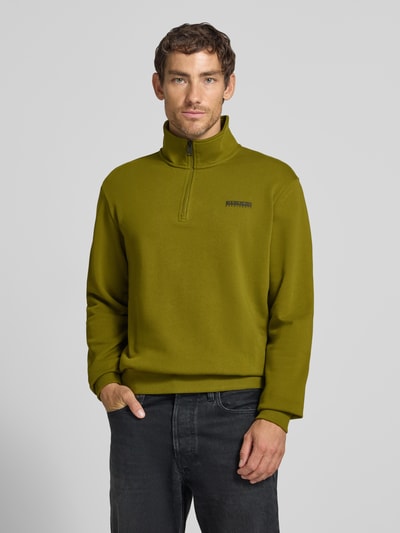 Napapijri Relaxed Fit Sweatshirt aus elastischem Baumwoll-Mix Oliv 4