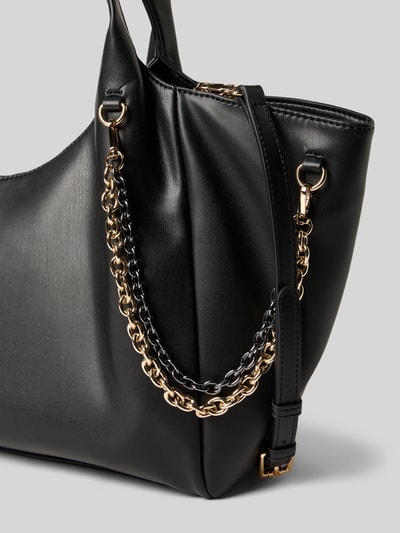 Seidenfelt Handtas met hengsels, model 'LAINIO' Zwart - 3