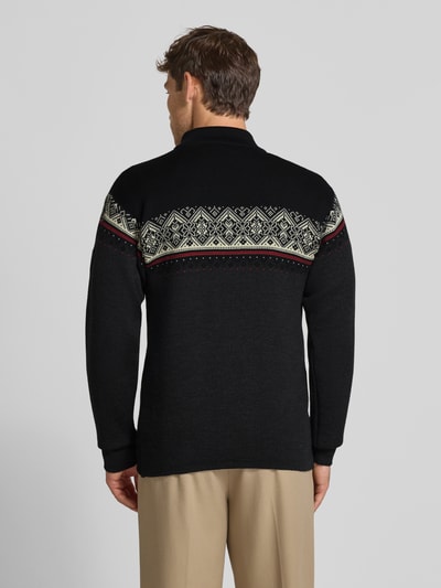 Dale of Norway Wollen pullover met schipperskraag, model 'Moritz' Antraciet - 5