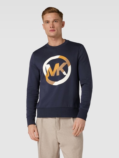 Michael Kors Sweatshirt mit Label-Detail Modell 'VICTORY' Dunkelblau 4