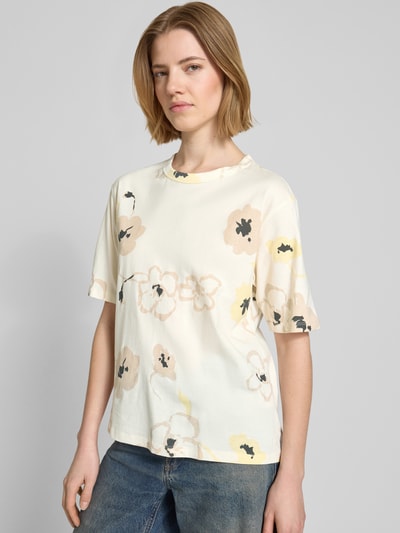 Jake*s Studio Woman T-Shirt im Allover-Look mit Rundhalsausschnitt Ecru 3