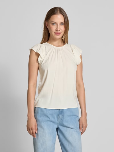 Vero Moda Regular Fit Blusentop aus Viskose-Mix Modell 'BELLA' Weiss 4