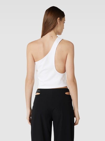 Calvin Klein Jeans Crop Top mit One-Shoulder-Träger Weiss 5