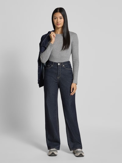 s.Oliver RED LABEL Shaped fit shirt met lange mouwen van een mix van katoen en viscose Lichtgrijs gemêleerd - 1