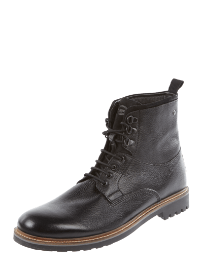 Base London Lederboots mit Teddyfutter Black 1