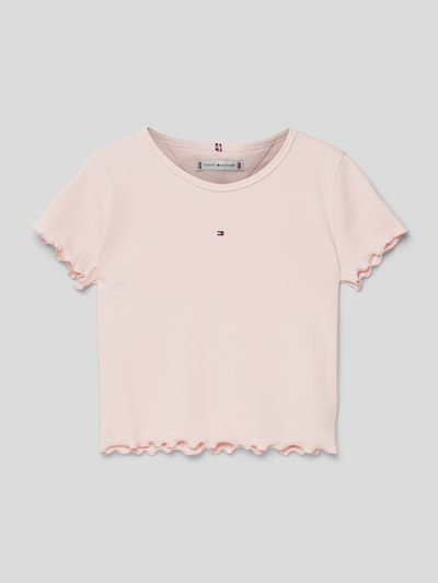 Tommy Hilfiger Teens T-Shirt mit Label-Stitching Modell 'ESSENTIAL' Rosa 1