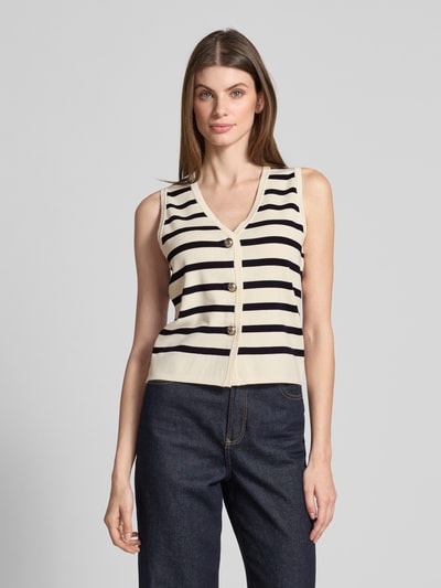 Zero Mouwloos vest met knoopsluiting Marineblauw - 4