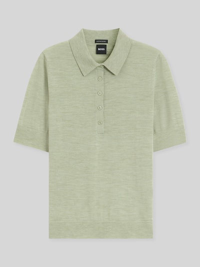 BOSS Regular fit poloshirt van zuivere scheerwol model 'Fidenka' Lindegroen - 2