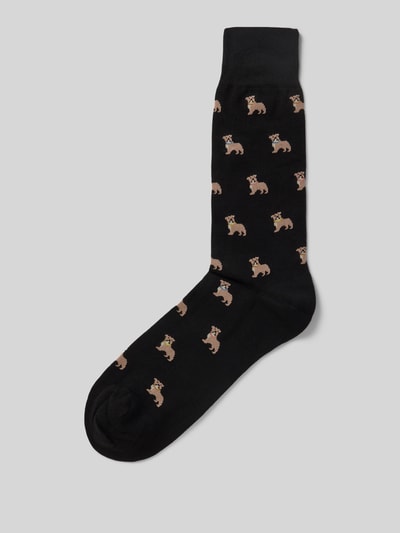 PAUL SMITH Socken mit gerippten Bündchen Modell 'IRWIN BULLDOG' Black 1