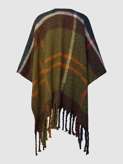 Barbour Poncho mit Fransen Modell 'ISLA' Oliv 3