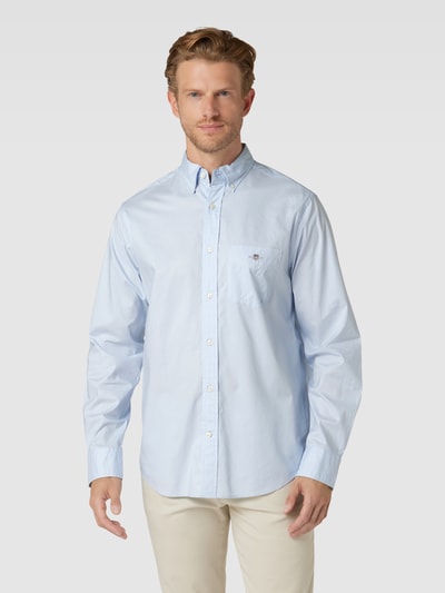 Gant Regular fit vrijetijdsoverhemd met borstzak, model 'POPLIN' Lichtblauw - 4