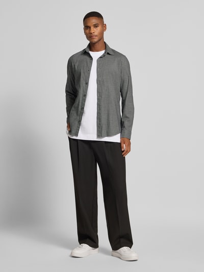 Marc O'Polo Shaped Fit Freizeithemd aus reiner Baumwolle Marine 1