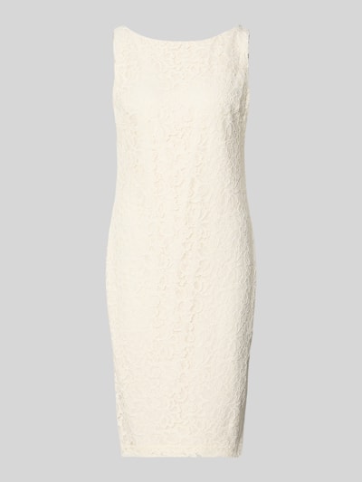 Produktfoto, Enganliegendes Cocktailkleid aus Viskose-Mix mit Baumwoll-Anteil von Lauren Ralph Lauren in creme, florale Spitze, feine Textur. Damen Cocktailkleid