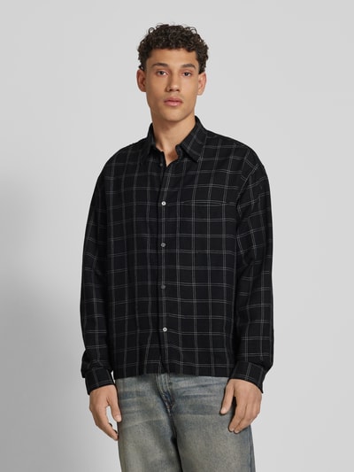 WEEKDAY Oversized Freizeithemd aus Viskose-Baumwoll-Mix mit Leinen-Anteil Black 4