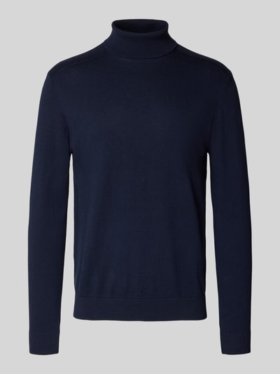 SELECTED HOMME Rollkragenpullover mit gerippten Abschlüssen Dunkelblau 2