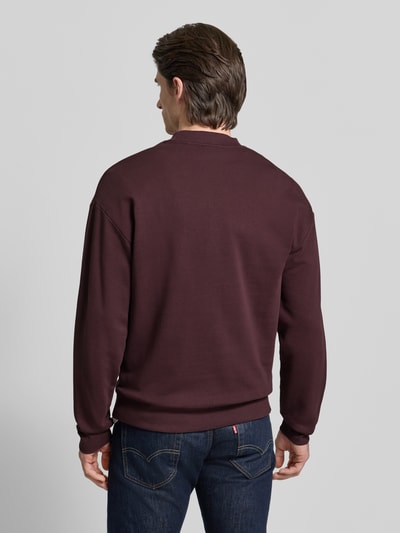HUGO Regular Fit Sweatshirt aus reiner Baumwolle Modell 'DAPOCREW' Bordeaux 5
