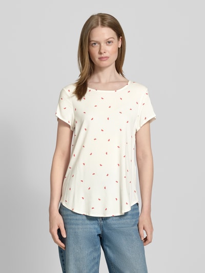 Vero Moda Regular fit blousetop met ronde hals, model 'BELLA' Offwhite - 4