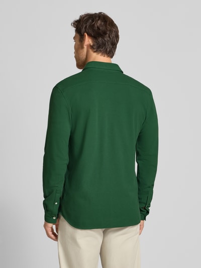 Lacoste Koszula casualowa o kroju slim fit z fakturą Zielony 5