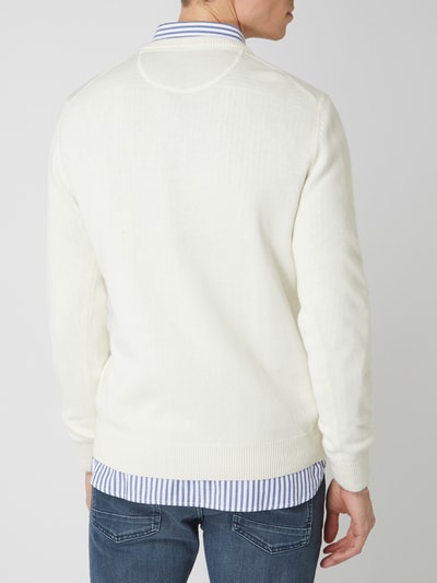 Christian Berg Men Pullover aus Baumwoll-Woll-Mix Offwhite 5