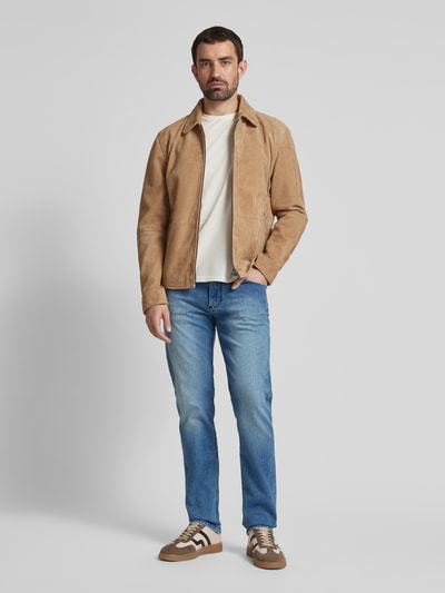 Christian Berg Men Straight Fit Jeans mit Brand-Detail Blau 1