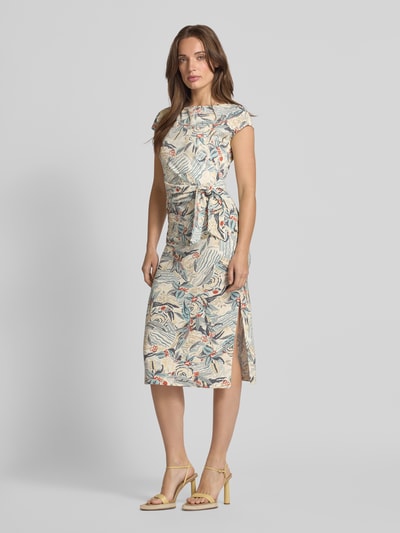 Lauren Ralph Lauren Knielanges Kleid mit Knotendetail Modell 'DABRIA' Beige 1