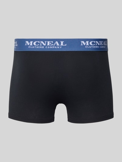 Produktfoto, Slim Fit Trunks mit Logo-Stitching im 3er Pack von MCNEAL aus elastycznej mieszanki bawełny, krój slim fit, 3 sztuki, niebieski elastyczny pas z logo