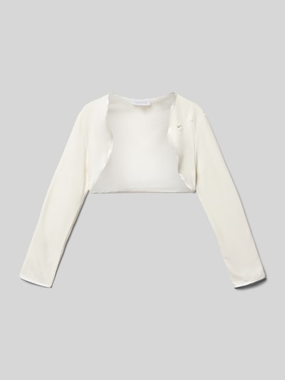 Weise Regular fit bolero met bloemenapplicaties Ecru - 1