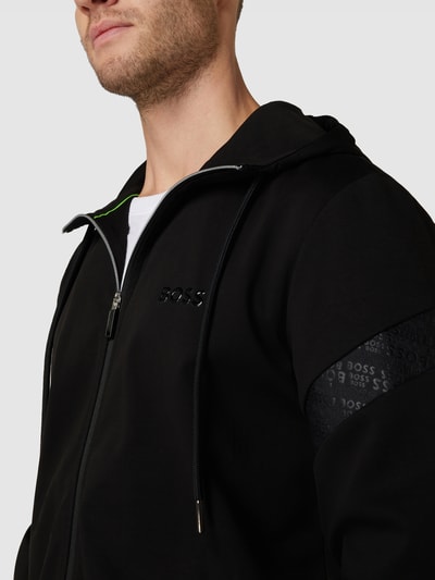 BOSS Green Sweatjacke mit Label-Details Modell 'Saggy' Black 3