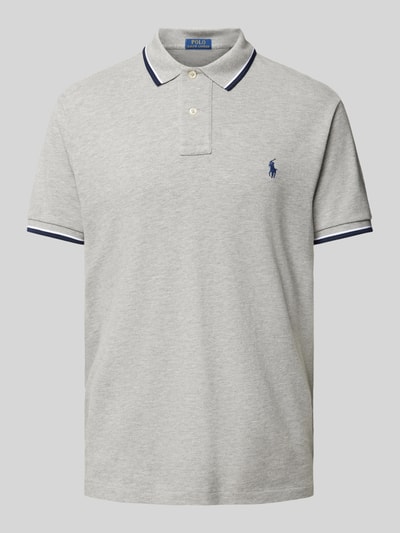 Polo Ralph Lauren Custom Slim Fit Poloshirt mit Logo-Stitching Hellgrau 2