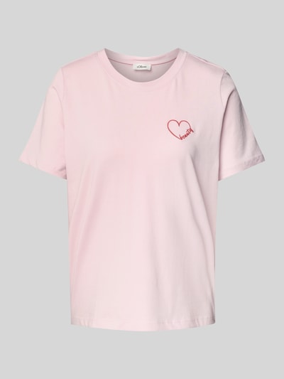 s.Oliver RED LABEL Relaxed Fit T-Shirt aus reiner Baumwolle Rosa 2