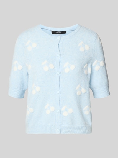 VERO MODA Slim Fit Strickjacke mit Intarsien Modell 'DOFFY INTARSIA' Hellblau 2